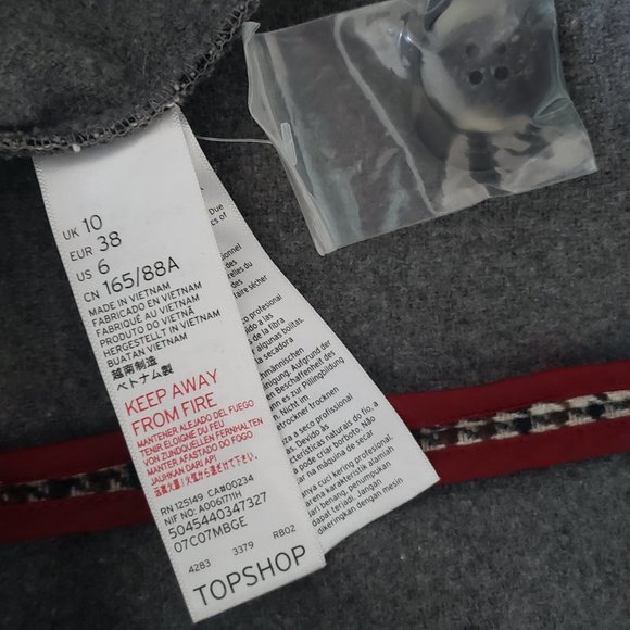 Topshop Oversized Double Breasted Plaid Overcoat in US 6 - Picture 6 of 7